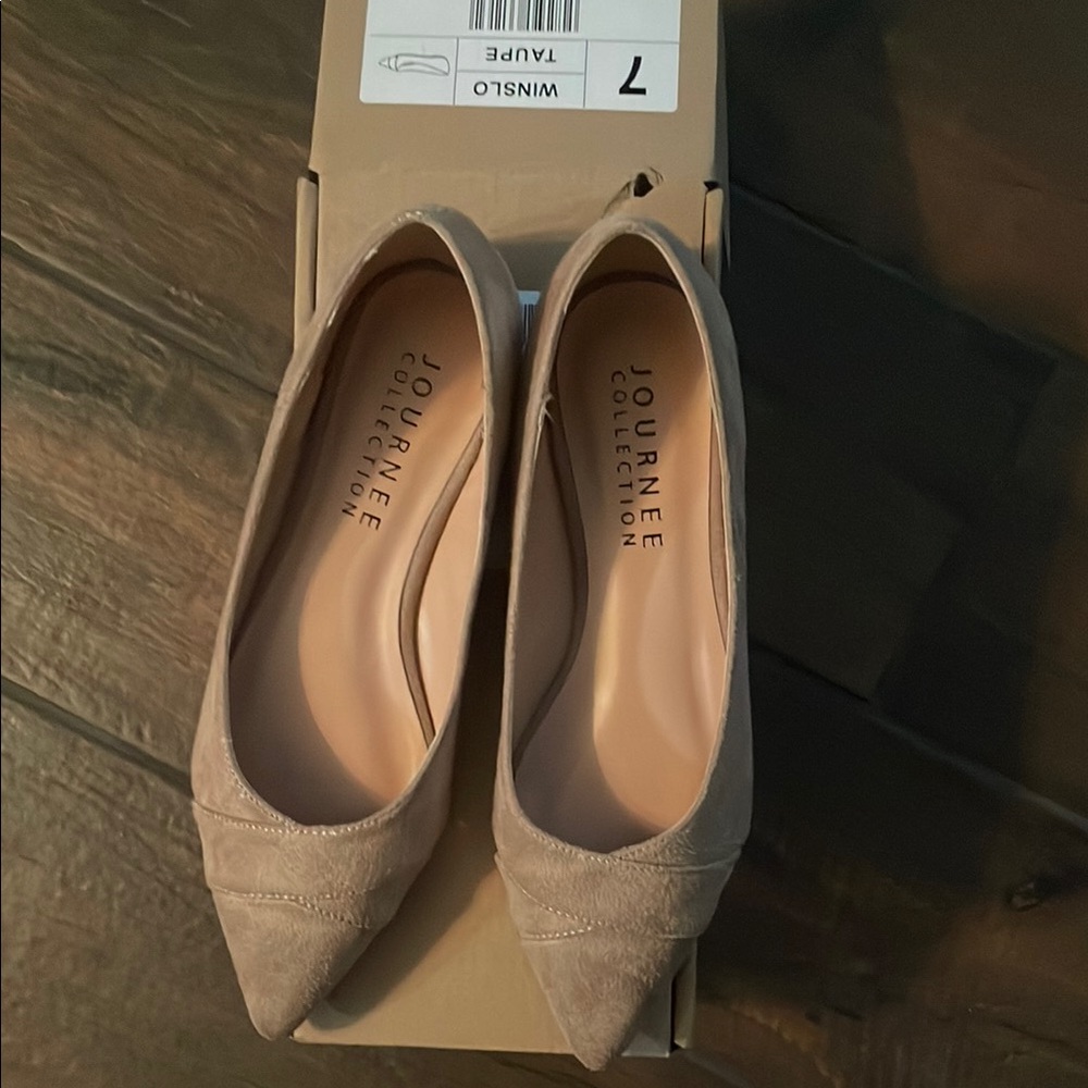 Journee Collection Tan Flats Elegant Slip-On Loafers